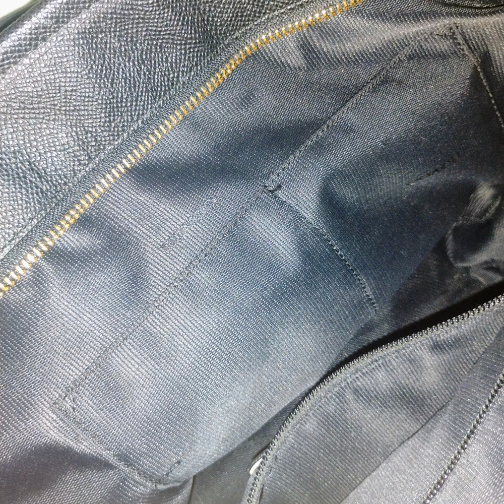 COACH Taxi Zip Top Cross grain Leather Large Tote Bag Black Gold - Picture 12 of 12